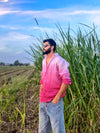 The Flamingo Dip: Hand-Dyed Pure Linen Shirt