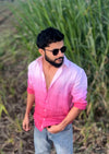 The Flamingo Dip: Hand-Dyed Pure Linen Shirt