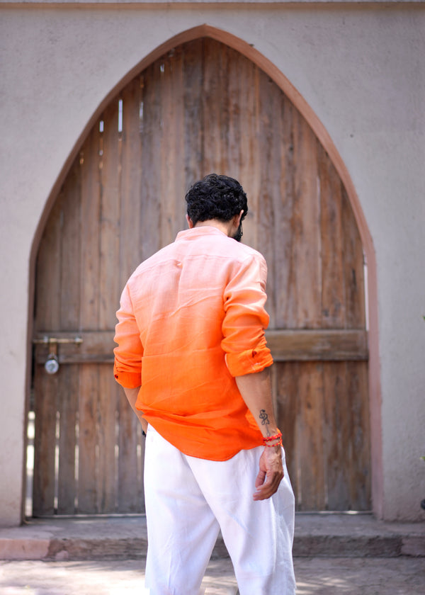 Sundown Escape | Hand-Dyed Pure Linen Shirt