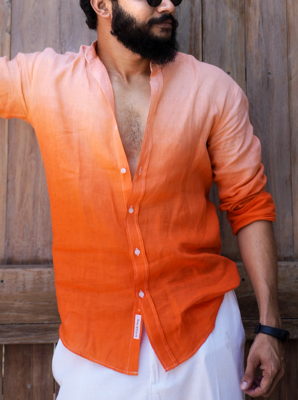 Sundown Escape | Hand-Dyed Pure Linen Shirt