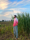 The Flamingo Dip: Hand-Dyed Pure Linen Shirt