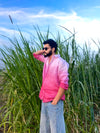 The Flamingo Dip: Hand-Dyed Pure Linen Shirt